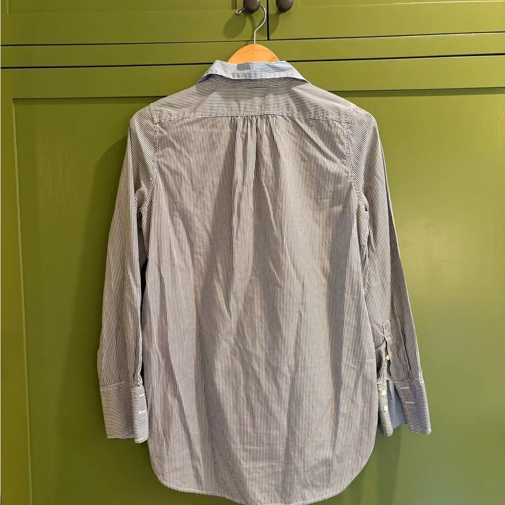 J.Crew mixed stripe tuxedo front pop over size 4